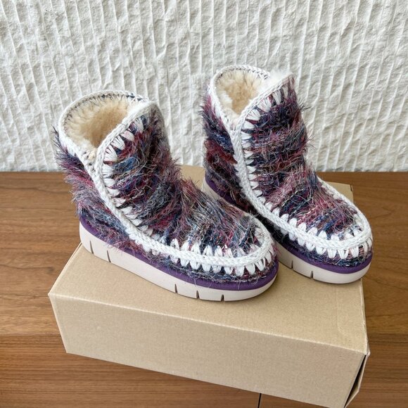 Mou Eskimo Tweed Ankle Boots - Picture 3 of 9
